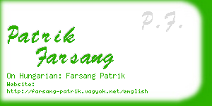 patrik farsang business card